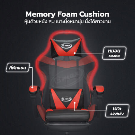 เก้าอี้เกมมิ่ง GMAX GC-101FR สีดำ/แดง_5